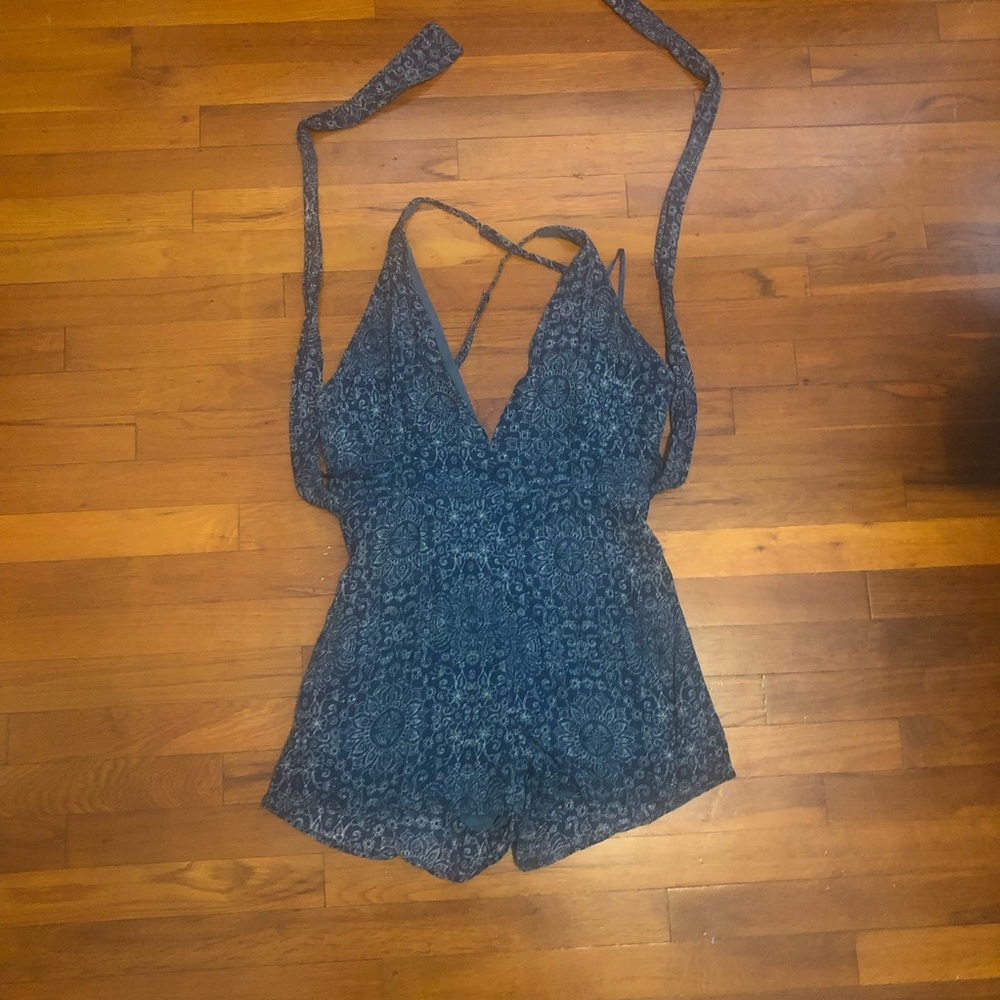 Turquoise Patterned Romper